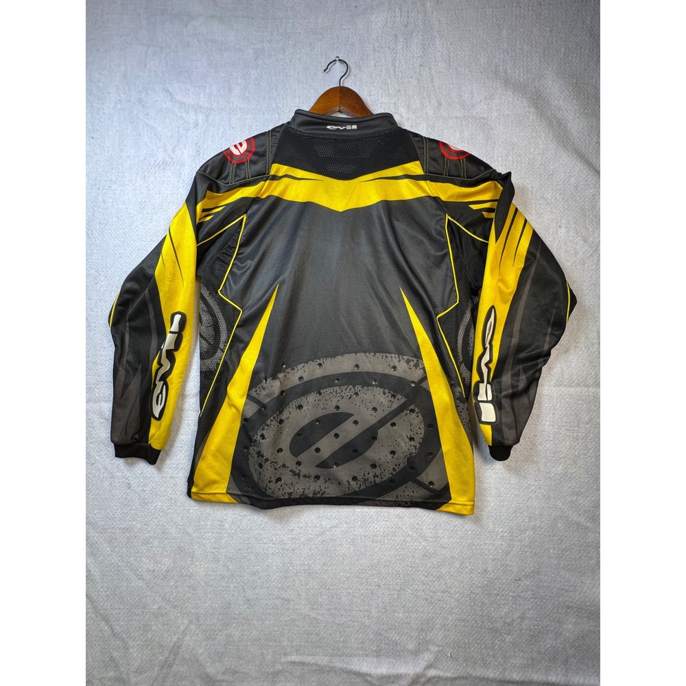 Evil Paintball Jersey Mens Medium Black Yellow Padded Long Sleeve Graphic Mesh - Picture 3 of 7